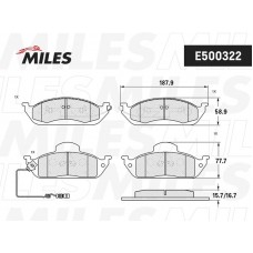 E500322 MILES КомплеК т гальмівних колодок, дискове гальмо