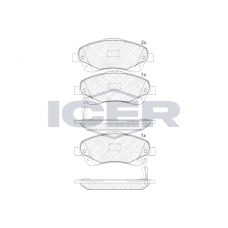 181573 ICER Комплект гальмівних колодок дисковий гальм