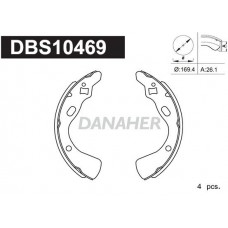 DBS10469 DANAHER Комплект гальмівних колодок