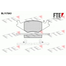 BL1170A3 FTE КомплеК т гальмівних колодок, дискове гальмо