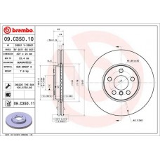 09.C350.11 BREMBO Гальмівний диск