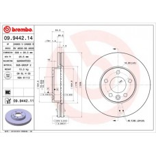 09.9442.14 BREMBO Гальмівний диск