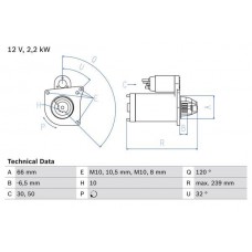 0 986 020 141 BOSCH Стартер