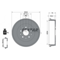 94038600 TEXTAR Гальмівний барабан
