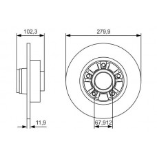 0 986 479 S44 BOSCH Гальмівний диск