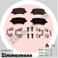 24496.170.2 ZIMMERMANN Комплект гальмівних колодок дисковий гальм