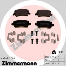 24496.170.2 ZIMMERMANN Комплект гальмівних колодок дисковий гальм