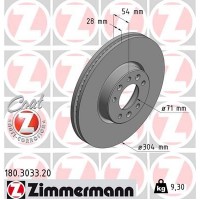 180.3033.20 ZIMMERMANN Гальмівний диск