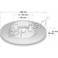 200 942 TOPRAN Гальмівний диск