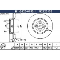 B1.G225-0155.1 GALFER Гальмівний диск