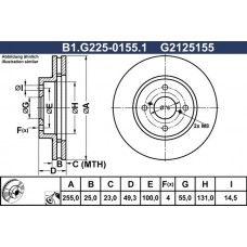 B1.G225-0155.1 GALFER Гальмівний диск