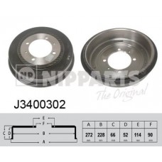 J3400302 NIPPARTS Гальмівний барабан