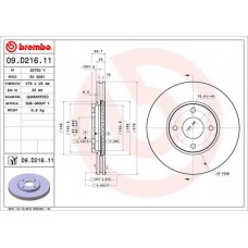 09.D216.11 BREMBO Гальмівний диск