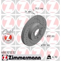 600.3212.52 ZIMMERMANN Гальмівний диск