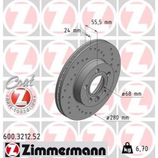 600.3212.52 ZIMMERMANN Гальмівний диск