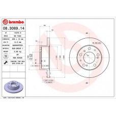 08.3069.14 BREMBO Гальмівний диск