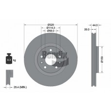 BDS1186 BENDIX Braking Гальмівний диск