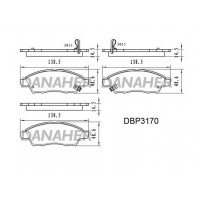 DBP3170 DANAHER Комплект гальмівних колодок дисковий гальм