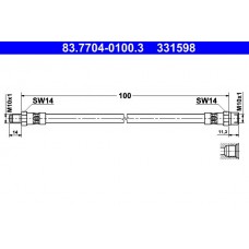 83.7704-0100.3 ATE Гальмівний шланг