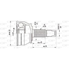 CVJ5211.10 OPEN PARTS Шарнирный комплект, Привідний вал