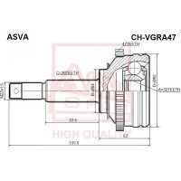 CHR-VGRA47 ASVA Шарнирный комплект, Привідний вал