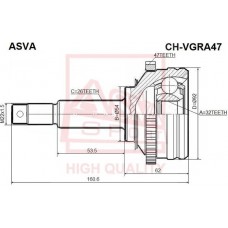 CHR-VGRA47 ASVA Шарнирный комплект, Привідний вал