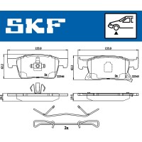 VKBP 80409 A SKF Комплект гальмівних колодок дисковий гальм