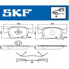 VKBP 80409 A SKF Комплект гальмівних колодок дисковий гальм