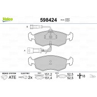 598424 VALEO КомплеК т гальмівних колодок, дискове гальмо