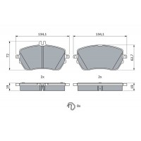 0 986 424 887 BOSCH Комплект гальмівних колодок дисковий гальм