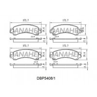 DBP5408/1 DANAHER Комплект гальмівних колодок дисковий гальм