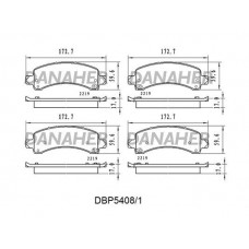 DBP5408/1 DANAHER Комплект гальмівних колодок дисковий гальм