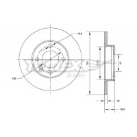 TX 70-32 TOMEX Brakes Гальмівний диск