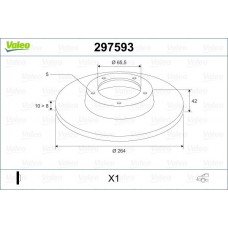 297593 VALEO Гальмівний диск