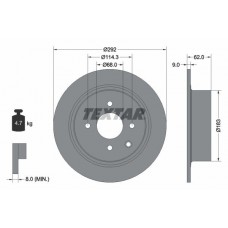 92234303 TEXTAR Гальмівний диск