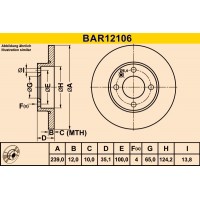 BAR12106 BARUM Гальмівний диск