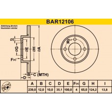 BAR12106 BARUM Гальмівний диск