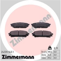 24331.140.1 ZIMMERMANN КомплеК т гальмівних колодок, дискове гальмо