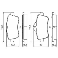 0 986 495 403 BOSCH Комплект гальмівних колодок дисковий гальм