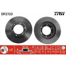 DF2723 TRW Гальмівний диск