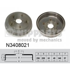 N3408021 NIPPARTS Гальмівний барабан
