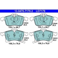 13.0470-7179.2 ATE Комплект гальмівних колодок дисковий гальм