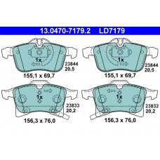 13.0470-7179.2 ATE Комплект гальмівних колодок дисковий гальм