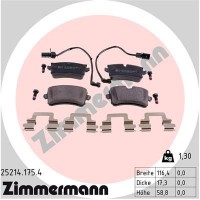 25214.175.4 ZIMMERMANN Комплект гальмівних колодок дисковий гальм