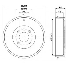 8DT 355 300-651 HELLA PAGID Гальмівний барабан