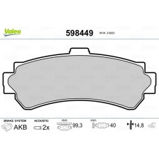 598449 VALEO Комплект гальмівних колодок дисковий гальм