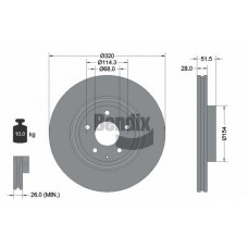 BDS2204 BENDIX Braking Гальмівний диск
