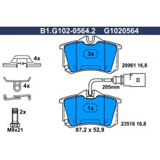 B1.G102-0564.2 GALFER Комплект гальмівних колодок дисковий гальм