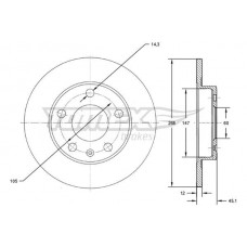 TX 72-65 TOMEX Brakes Гальмівний диск