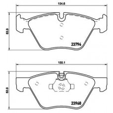 P 06 036 BREMBO Комплект гальмівних колодок дисковий гальм